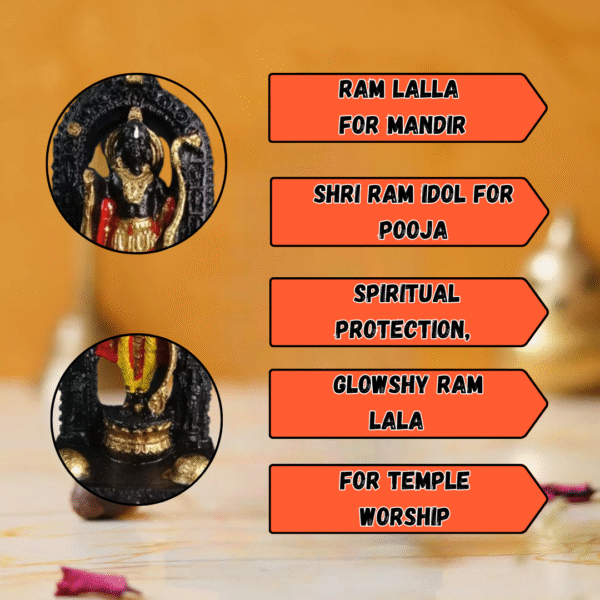 Ram Lalla Statue – Divine Child Ram Idol for Temple, Devotion & Blessings - Image 4