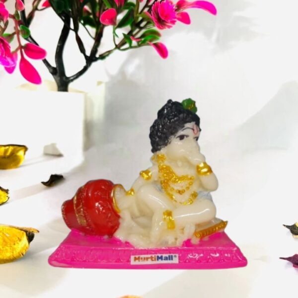 Makhan Krishna Statue – Adorable Bal Krishna Idol for Devotion & Decor - Image 2