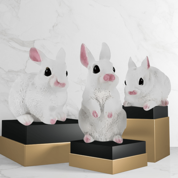 1 Set Include 3 Pcs of Cute Rabbits Miniature, Small decorative Figurines For Unique Gift - Image 3