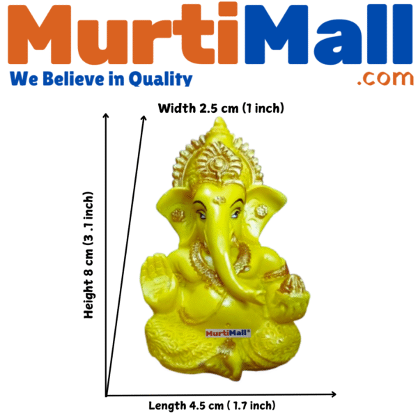 Yellow Ganesh Murti – Vibrant Idol for Home Temple & Positive Vibes - Image 4
