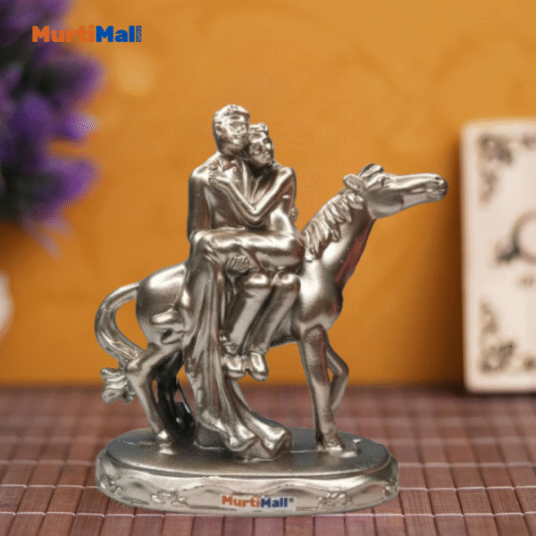 Romantic Horse Riding Couple Statue – Symbol of Love, Adventure & Elegance - Image 3