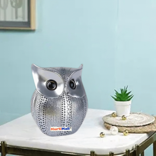 Silver Owl – Elegant Figurine for Wisdom, Luck & Decorative Charm - Image 2