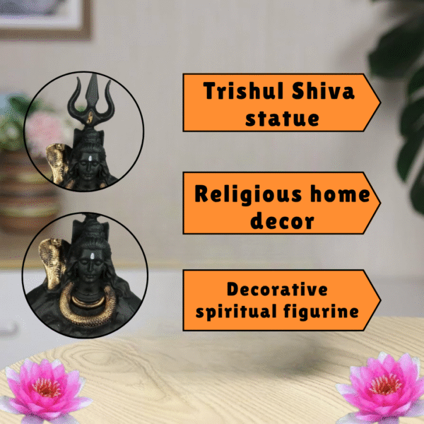 Black Shiv Murti – Lord Shiva Idol for Strength, Serenity & Home Decor - Image 4