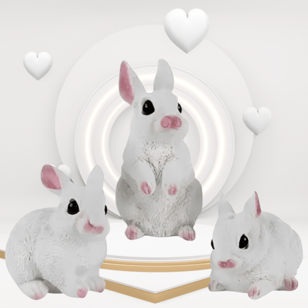 1 Set Include 3 Pcs of Cute Rabbits Miniature, Small decorative Figurines For Unique Gift - Image 4