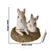Twin Rabbits Marble Figurine Set
