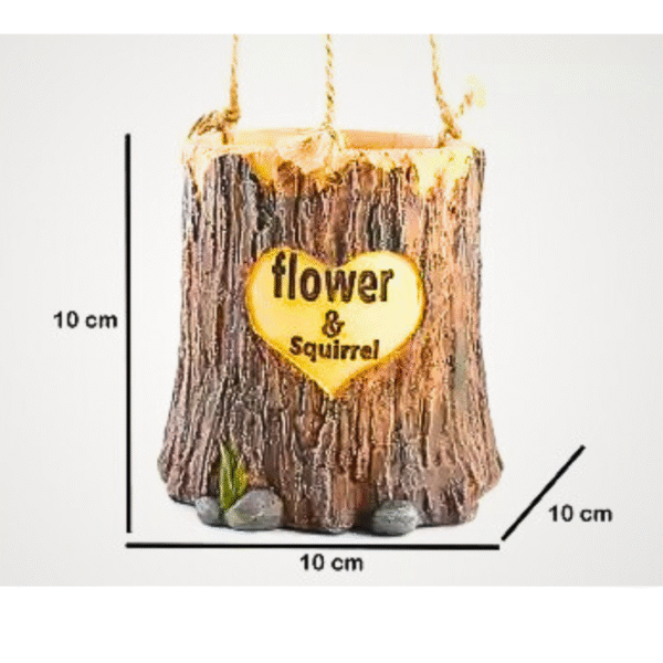 Rustic Tree Trunk Flower Pot for Garden, Balcony, or Table Decor - Image 6