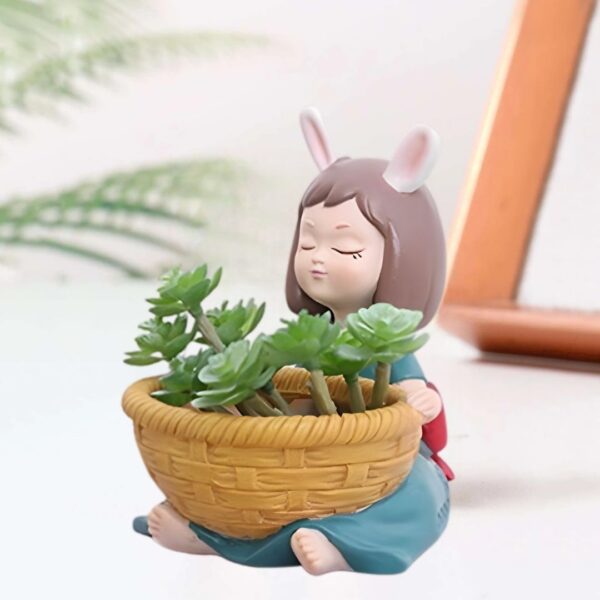 Basket Girl Statue – Charming Girl Figurine for Garden or Home Decor - Image 3