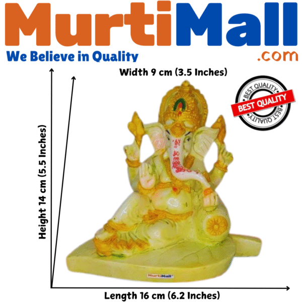 Leaf Pillow Ganesh Idol – Peaceful Home Decor for Temple & Gifting - Image 3