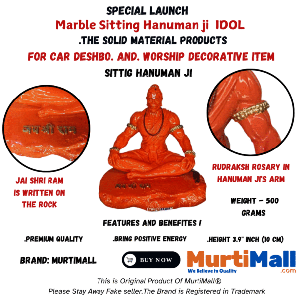 Lord Hanuman Murti – Sacred Idol of Strength, Courage & Devotion - Image 4