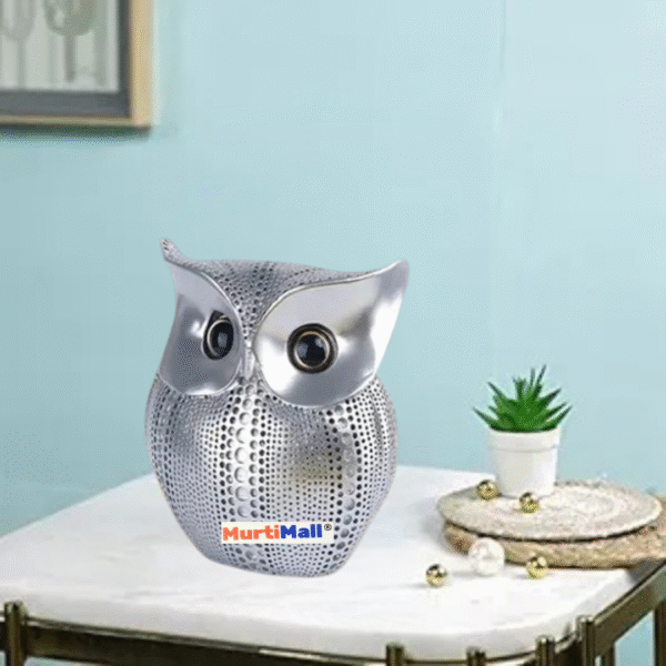 Silver Owl – Elegant Figurine for Wisdom, Luck & Decorative Charm - Image 3