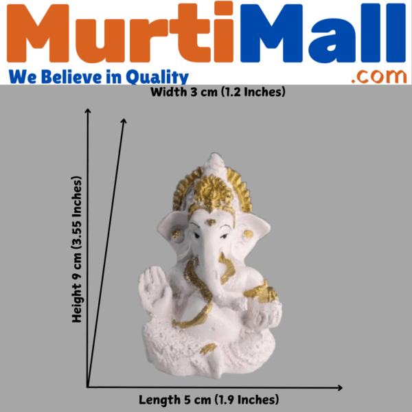MurtiMall Lord Ganes Ji Idol For Home Temple Worship And Car Dashboard - Image 3