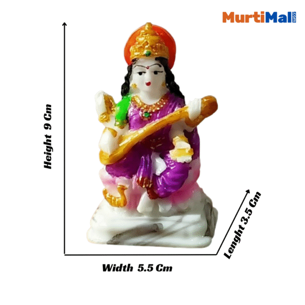 Saraswati Murti – Goddess of Wisdom Idol for Learning & Home Temple Decor - Image 4