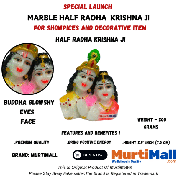 Radha Krishna Murti – Divine Couple Idol for Love, Devotion & Home Decor - Image 4