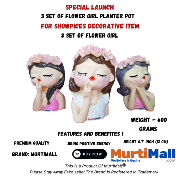 Flower Girl Statue – Elegant Figurine for Garden & Home Decor - Image 4