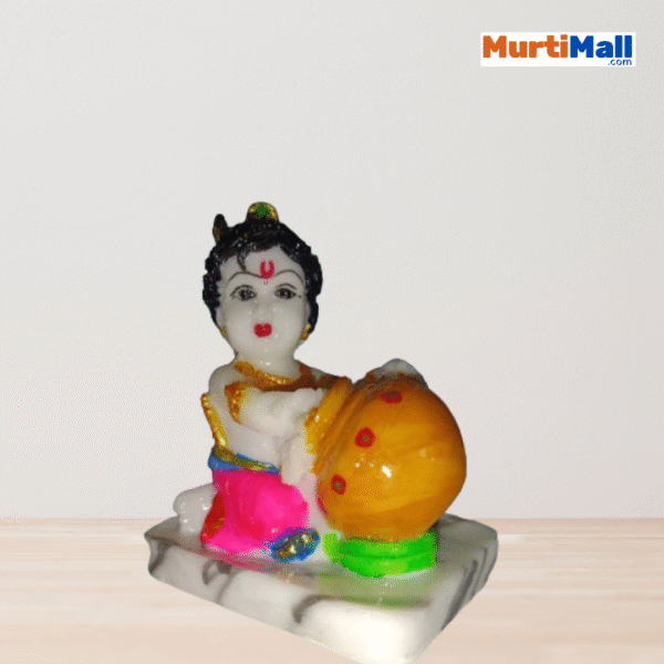 Makhan Krishna – Adorable Bal Krishna Idol for Love, Joy & Home Decor - Image 4
