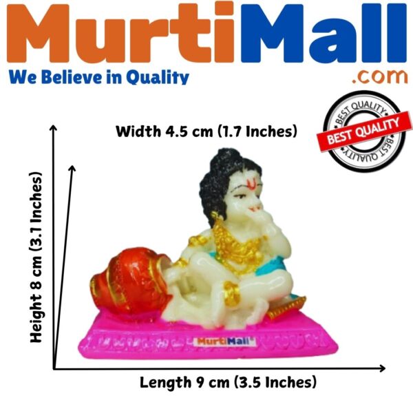 Makhan Krishna Statue – Adorable Bal Krishna Idol for Devotion & Decor - Image 4