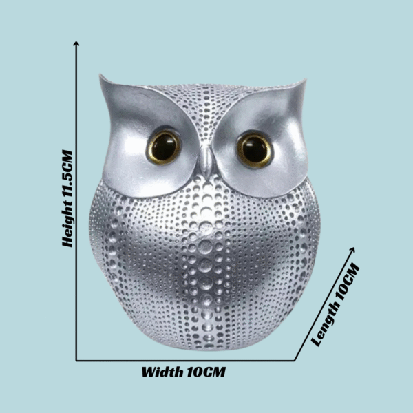 Silver Owl – Elegant Figurine for Wisdom, Luck & Decorative Charm - Image 4