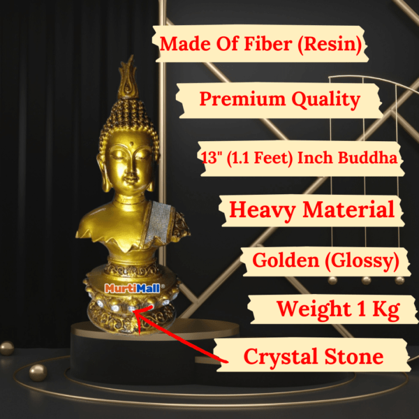 Golden Big Buddha Head Statue