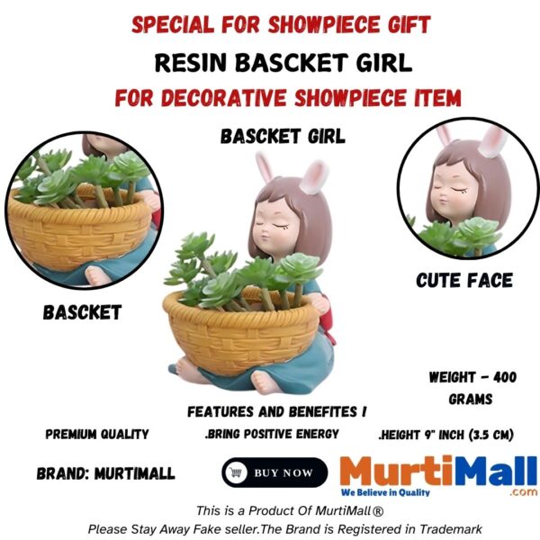 Basket Girl Statue – Charming Girl Figurine for Garden or Home Decor - Image 5