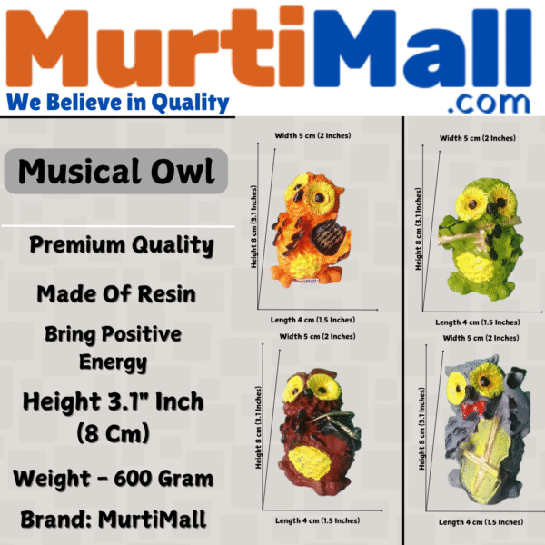 Musical Owl Showpiece – Charming Home Decor & Gift for Owl Lovers - Image 4