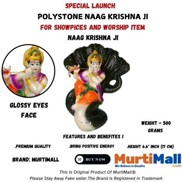 Kaliya Naag Krishna Statue – Divine Victory Idol for Protection & Devotion - Image 5