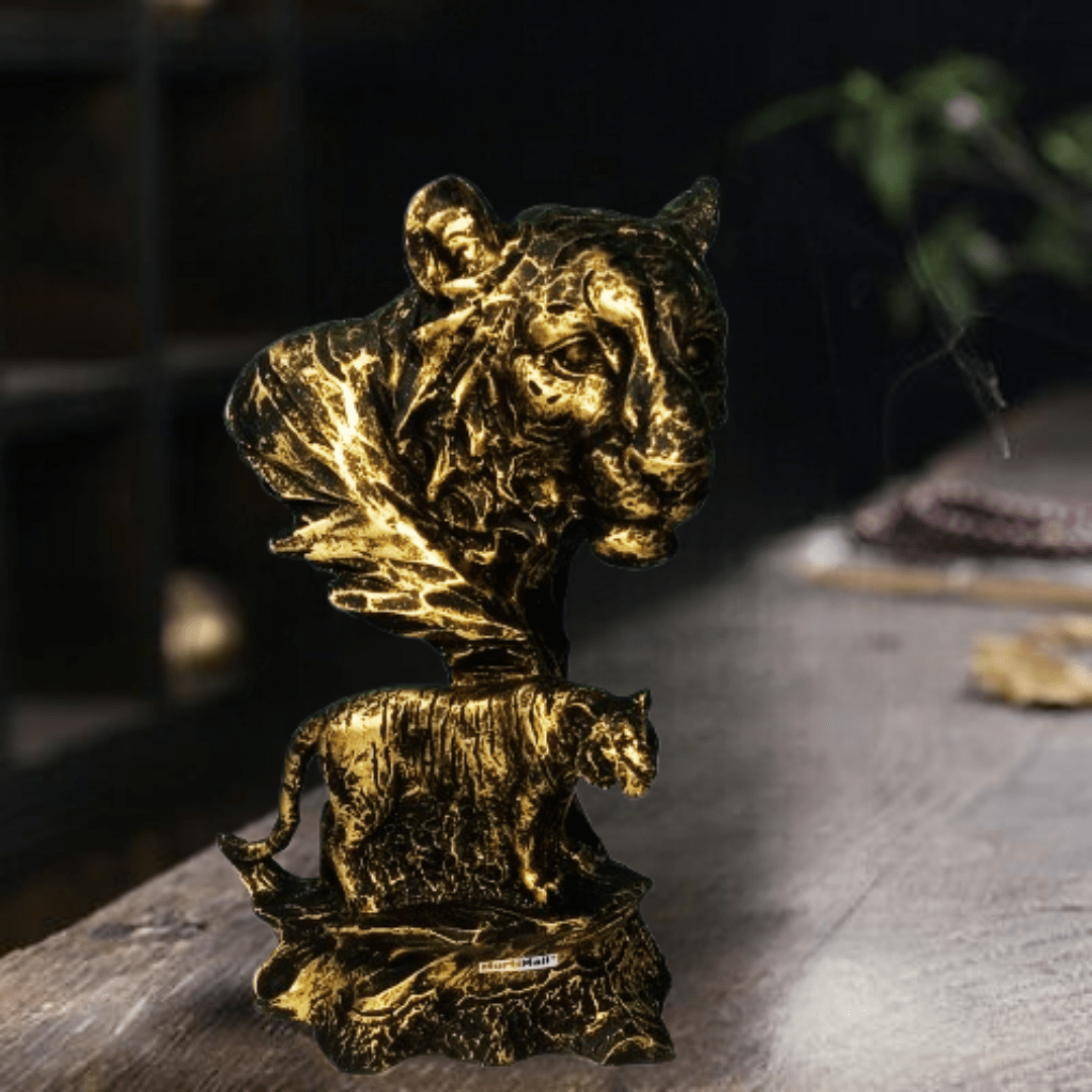 Tiger Face Statue – Fierce & Majestic Decor for Strength and Power