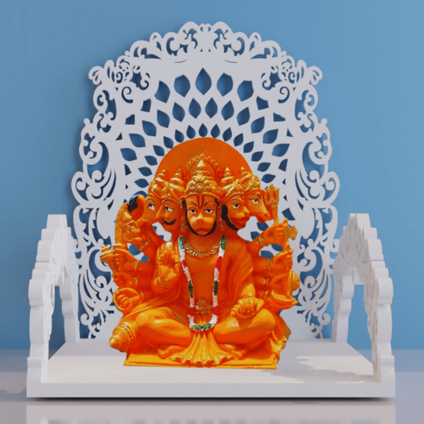 Panchmukhi Hanuman resin idol in orange