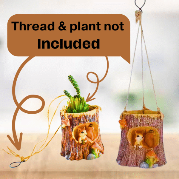 Rustic Tree Trunk Flower Pot for Garden, Balcony, or Table Decor - Image 4