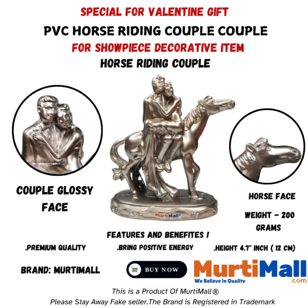 Romantic Horse Riding Couple Statue – Symbol of Love, Adventure & Elegance - Image 6