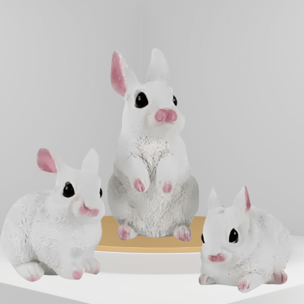 1 Set Include 3 Pcs of Cute Rabbits Miniature, Small decorative Figurines For Unique Gift - Image 6