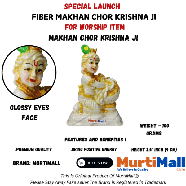 Makhan Krishna Idol – Divine Baby Krishna for Love, Joy & Home Decor - Image 6