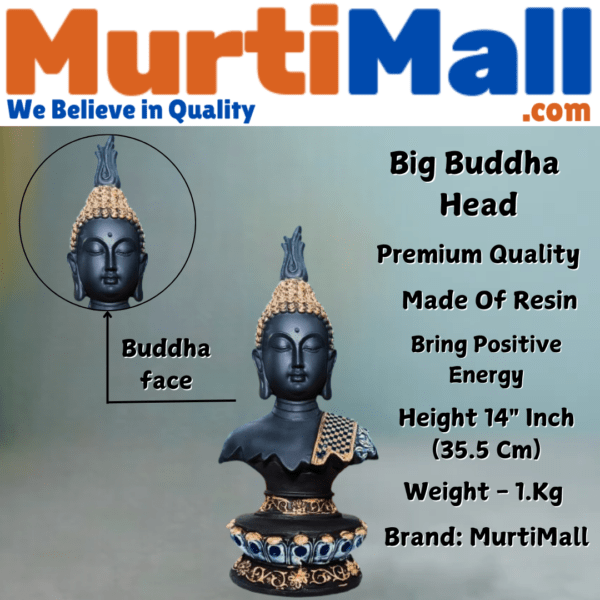 Black Gautam Buddha head statue
