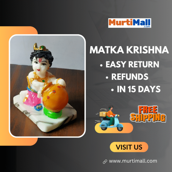 Makhan Krishna – Adorable Bal Krishna Idol for Love, Joy & Home Decor - Image 7