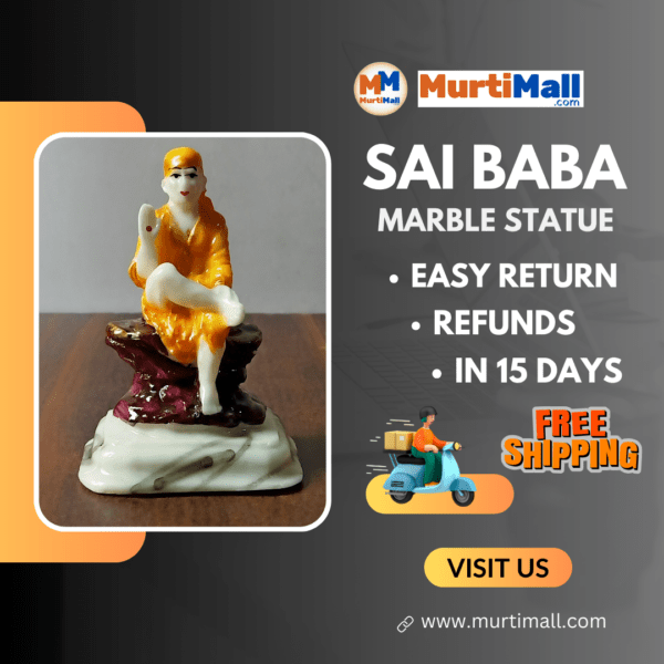 Marble Dust Sai Baba Murti Statue Idol Shirdi Sai Baba Idol for Home Pooja - Image 7