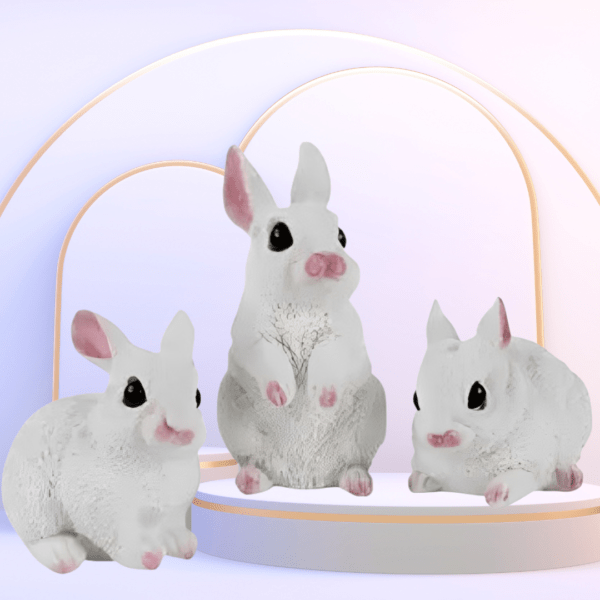 1 Set Include 3 Pcs of Cute Rabbits Miniature, Small decorative Figurines For Unique Gift - Image 7