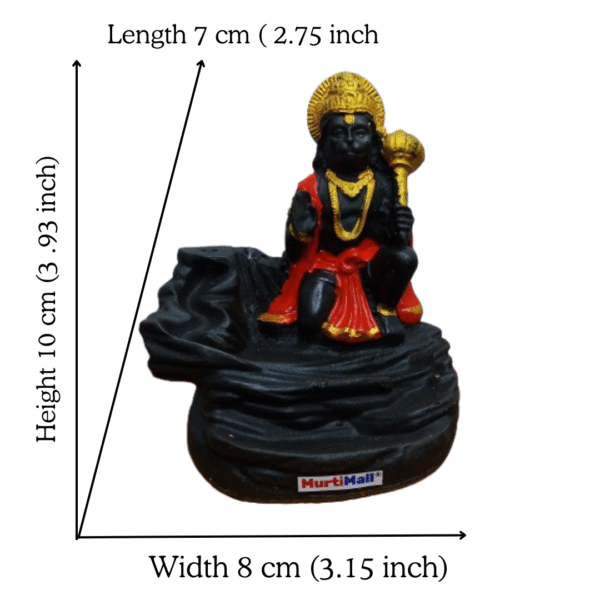 Backflow Lord Hanuman Murti – Spiritual Decor with Incense Effect - Image 3