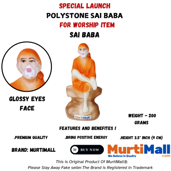 Sai Baba Murti for Home – Sacred Idol for Faith, Peace & Daily Worship - Image 4
