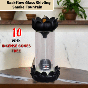 MurtiMall Backflow Smoke Glass Shivling Smoke Fountain with free cones