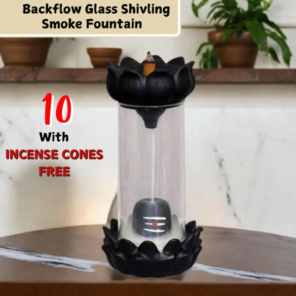 MurtiMall Backflow Smoke Glass Shivling Smoke Fountain with free cones