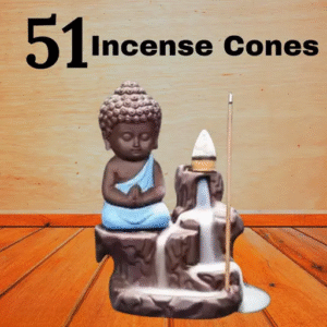 Gautam Buddha Smoke Fountain for Home Decor | Incense Burner | 51 Incense Cones Free