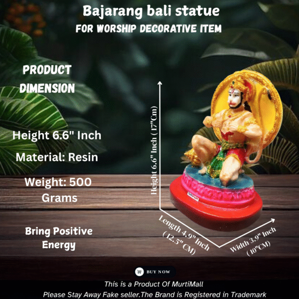 Bajrang Bali Murti – Lord Hanuman Idol for Strength, Protection & Devotion - Image 3