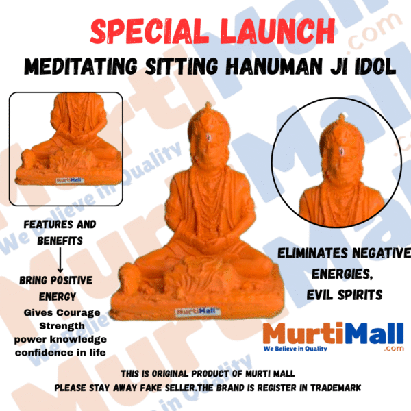 Hanuman Ji Murti – Sacred Idol of Strength, Devotion & Protection - Image 4