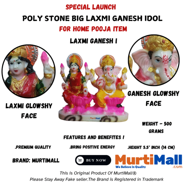 Laxmi Ganesh Murti – Auspicious Idol for Wealth, Wisdom & Festive Decor - Image 4