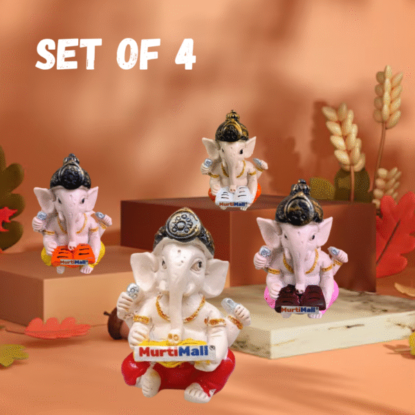 Set of 4 Ganesh Ji Murti – Auspicious Idol for Success, Wisdom & Home Decor - Image 5
