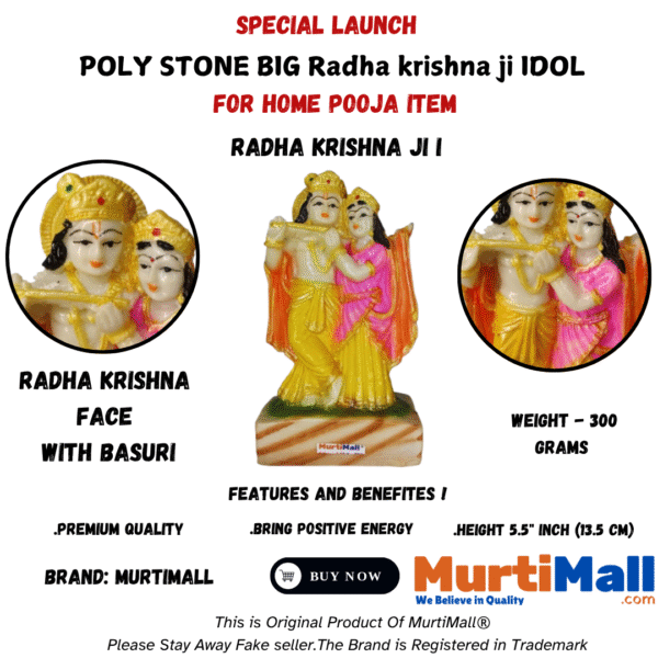 Radha Krishna Murti – Divine Love Idol for Peace, Devotion & Home Decor - Image 5