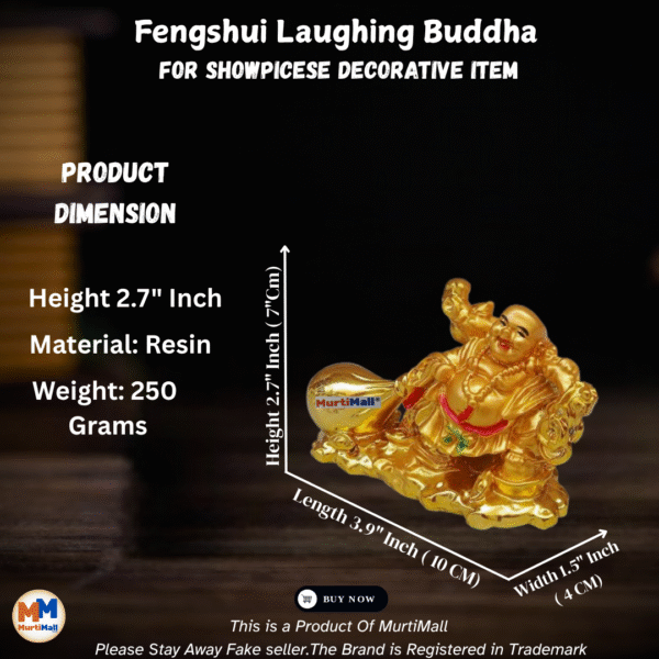 Golden Laughing Buddha – Symbol of Happiness, Wealth & Good Fortune - Image 3