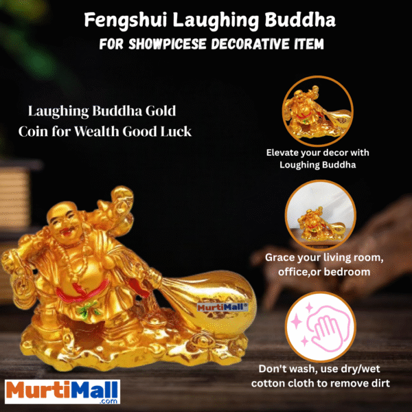 Golden Laughing Buddha – Symbol of Happiness, Wealth & Good Fortune - Image 4